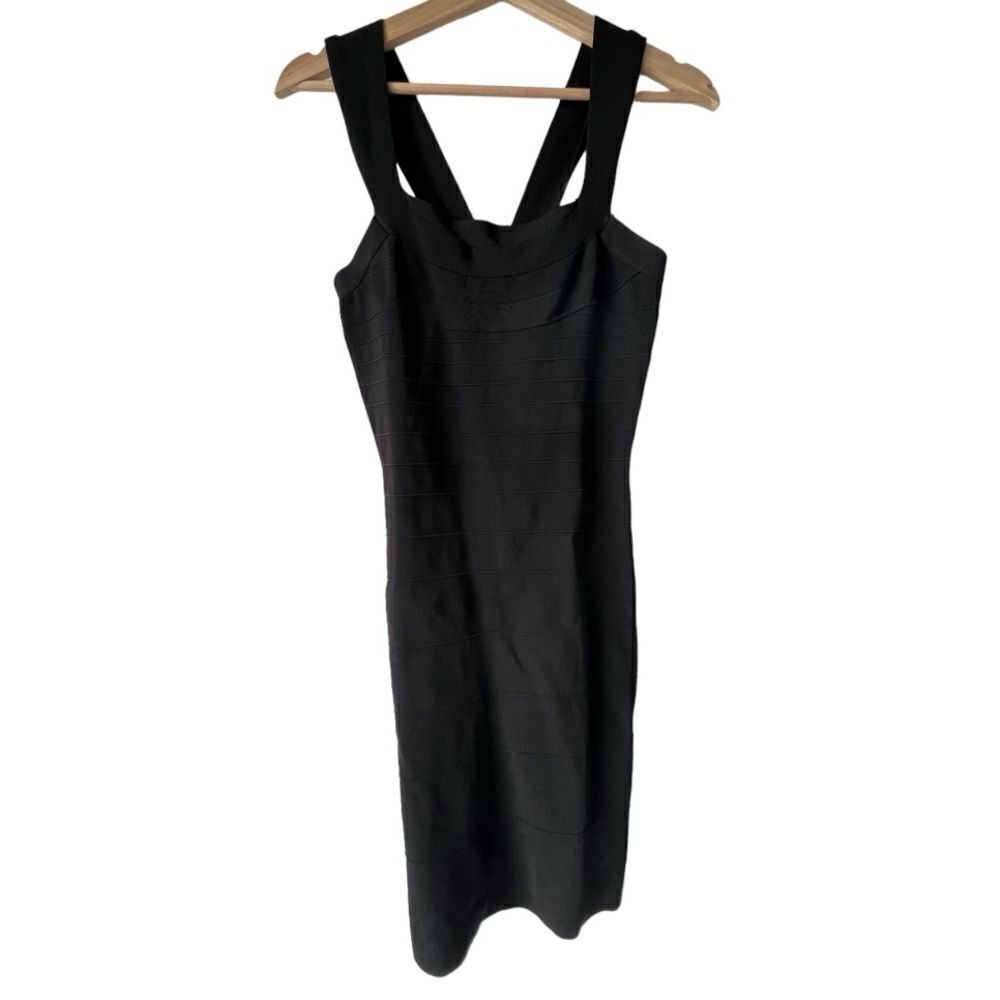 Women’s front Bandage casual cocktail black dress spaghetti size S